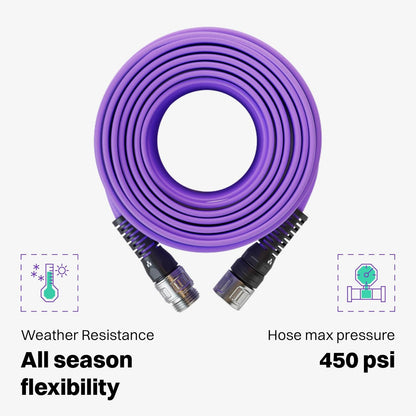 SERENITY Garden Hose 50ft, No-Kink, Lightweight, UV & Abrasion Resistant, Flat-to-Round Design, with 450 PSI burst pressure, Stylish Water Hose, Engineered for High-Performance Outdoor Use