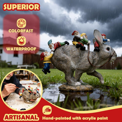 Sunthus Garden Gnomes Decorations for Yard Bunny Statue Funny Outdoor Decor Rabbit