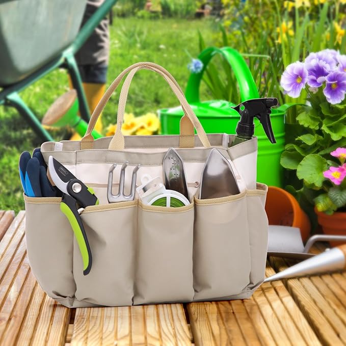 Ohuhu Upgraded Garden Kneeler and Seat 2-in-1 Foldable Gardening Stool with Detachable Soft Kneeling Pad, Garden Bench Heavy Duty with Large Tools Bag and Pouch, Gifts for Women Men Seniors Gardener