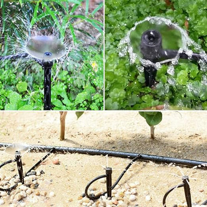 25 Pcs Drip Irrigation Emitters, Adjustable Flow 0-20 GPH Irrigation Drippers with Stake, Full Circle Flow Sprinkler Head, Micro Sprinkler for Garden Patio Lawn Flower Bed