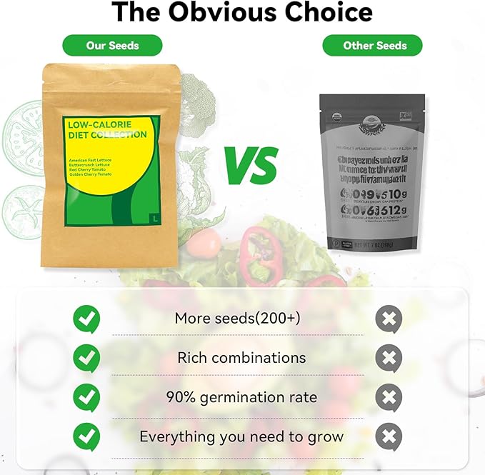 inbloom Organic Salad Green Seed Pod Kit for AeroGarden, Ahopegarden Hydroponics Growing System, Low-Calorie Food, 7-Pods (350+ Seeds, Include Fast and Butter Lettuce, Red and Golden Cherry Tomato)