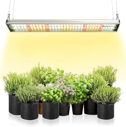 CANAGROW CG-400 LED Grow Lights for Indoor Plants, Upgraded Full Spectrum Plant Light with 5000K 3000K Daylight + 660nm Red Hanging Growing Lamps for Seed Starting Seedlings Succulents Vegetable