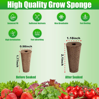 90Pcs Grow Sponges and Baskets for Hydroponic Growing System, Indoor Plants Hydroponics Supplies Compatible with Idoo LYKO(Square)