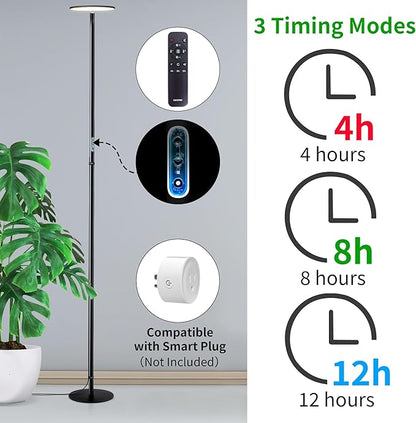 chiphy Grow Lights, 85" Full Spectrum Plant Light for Indoor Plants, 4/8/12H Timer, 40W Grow Lamp, 10 Dimmable Brightness, Height Adjustable, Ideal for Large Tall Plants