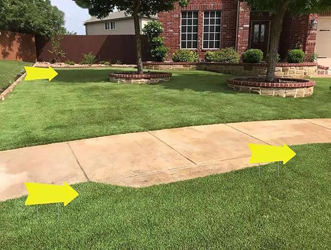 Yellow Arrow Signs with Stakes, 12Pcs - 17x6 Inches, Directional Signs for Real Estate, Garage Sales