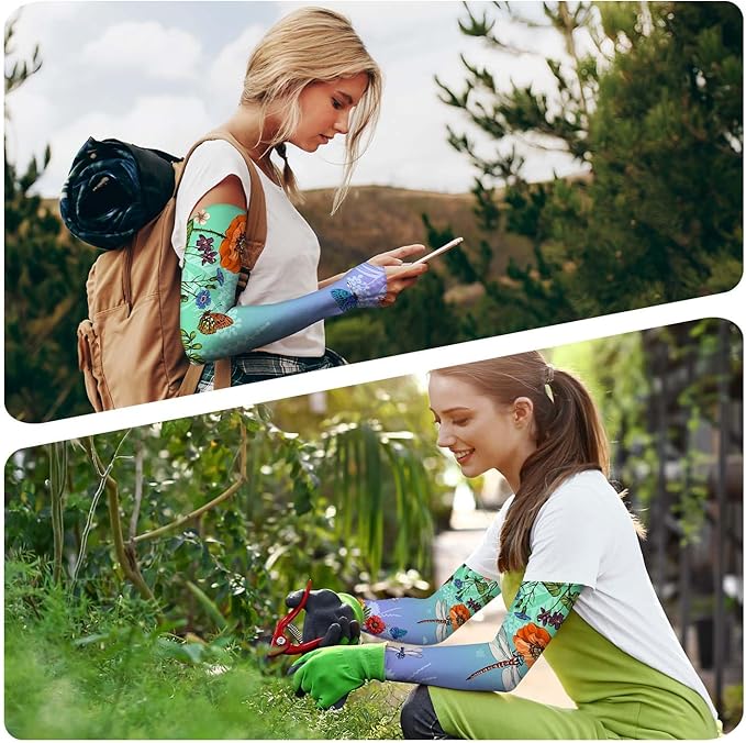 Gardening Sleeves Farm Sun Protection Arm Cooling Sleeves Thorn Proof Garden for Women Men with Thumb Hole