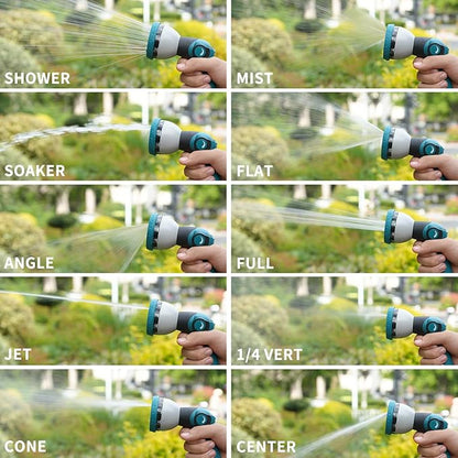 Hose Nozzle, Garden Hose Nozzle with 10 Spray Patterns, Thumb Control On Off Valve, Adjustable and Heavy Duty for Washing Car, Watering Plants, Washing Pets, and Home Use