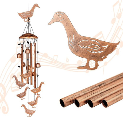 Duck Wind Chimes for Outside, Metal Windchimes Outdoors, Duck Gifts for Women/Men, Memorial/Birthday Gifts, Garden Decor for Outside, Patio or Yard, Durable Chimes for Outdoors