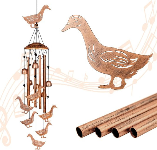 Duck Wind Chimes for Outside, Metal Windchimes Outdoors, Duck Gifts for Women/Men, Memorial/Birthday Gifts, Garden Decor for Outside, Patio or Yard, Durable Chimes for Outdoors