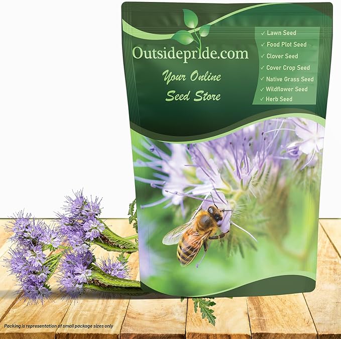 Outsidepride Lacy Phacelia Seeds for Planting - 5 Lbs. Annual, Drought-Tolerant Wildflower Seeds with Light Violet Flowers, Ideal for Pollinator Gardens, Erosion Control, & Attracts Bees & Butterflies