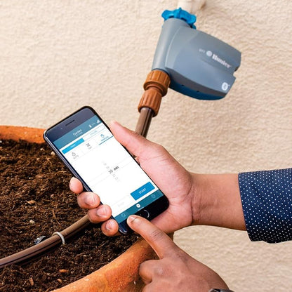 Hunter BTT Bluetooth Hose Timer, Smart Water Timer for Outdoor Faucet, App Controlled Irrigation for Lawn and Garden, Single-Zone Tap Time, Programmable, Battery Operated