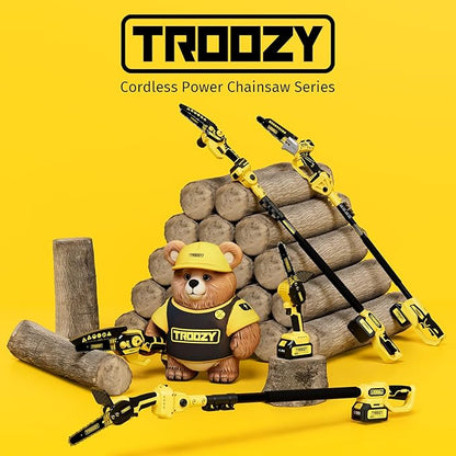 Cordless Pole Saw, 8-INCH 2-IN-1 Chainsaw, Electric Tree Trimmer with 9FT Telescopic Pole, 180°Angle for Tree Branches Pruning & Wood Cutting,Compatible with Makita Battery (no battery)