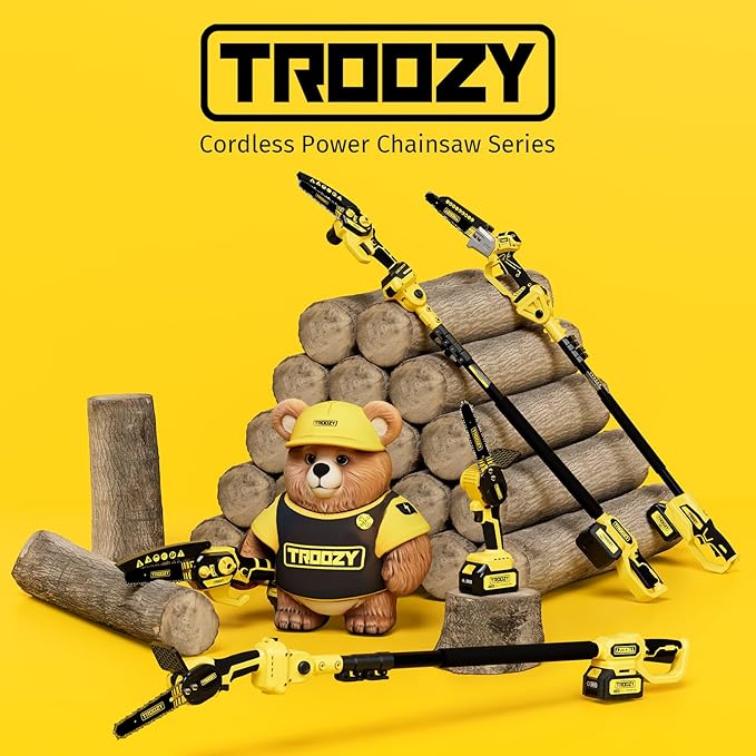 Cordless Pole Saw, 8-INCH 2-IN-1 Chainsaw with 21V 4.0Ah Battery Powered, Electric Tree Trimmer with 9FT Telescopic Pole, 180°Angle for Tree Branches Pruning & Wood Cutting, Battery Included