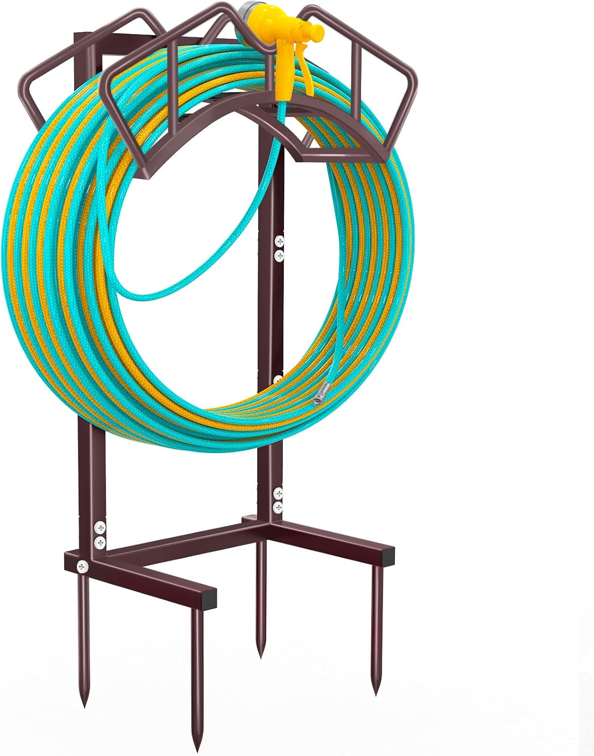 Super Stable Garden Hose Holder, Detachable Water Hose Holders Hose Storage Hold 160-Feet Hose, Water Hose Holder for Outside, Yard, Lawn, Farm (Bronze)