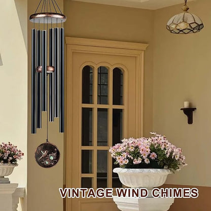 Large Wind Chimes for Outside, 48" Vintage Hummingbird Deep Tone Wind Chime Outdoor Clearance with Heavy Tubes, Patio Porch Balcony Decoration, Garden Hanging Decor Gifts for Women Men