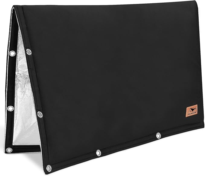 Backflow Preventer Insulation Cover - 2 Way Opening Pipe Insulation Cover for Irrigation Valve, Sprinkler Cover for Outside - Winter Freeze Protection Backflow Cover - 30" W x 24" H, Black