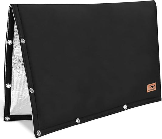 Backflow Preventer Insulation Cover - 2 Way Opening Pipe Insulation Cover for Irrigation Valve, Sprinkler Cover for Outside - Winter Freeze Protection Backflow Cover - 30" W x 24" H, Black