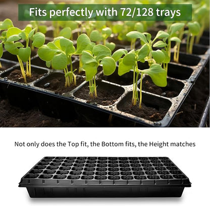 Growing Trays, 1020 Plant Nursery Trays Heavy Duty Seed Starter Flat Seedling Tray for 72/128 Cell Plug Tray Transplant Growing Microgreens (21"×11", 10 Pack, 1.6" Deep, Without Holes)