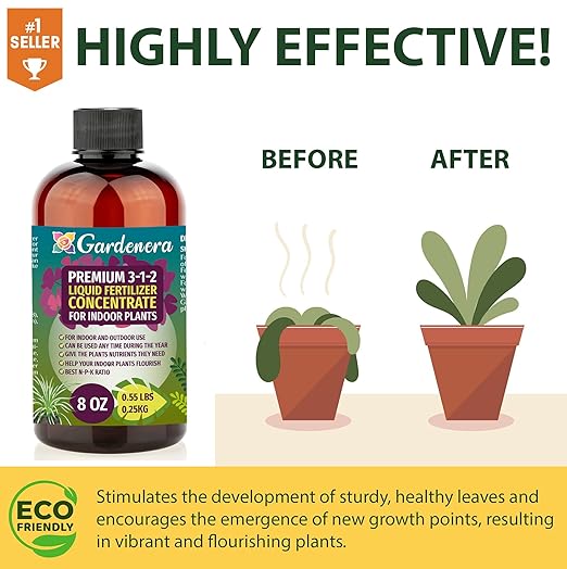 Gardenera Premium Liquid ANTHURIUM Fertilizer - 3-1-2 Concentrate for Indoor Plants and Flowers - Organic Plant Food - 32oz