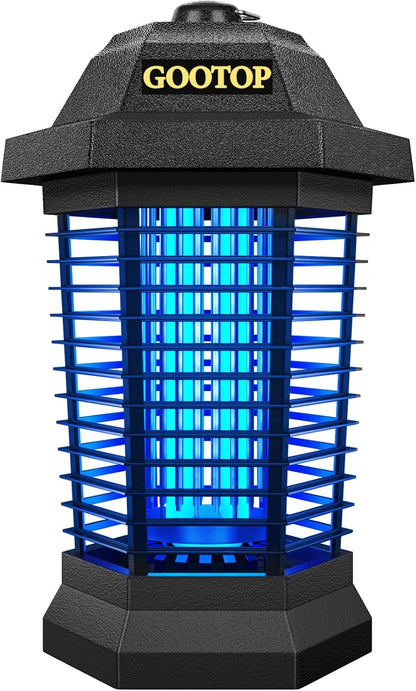 GOOTOP Bug Zapper Outdoor, Mosquito Zapper, 3 Prong Plug in Electric Fly Zapper, Mosquito Killer, Fly Traps, Flying Insects Zapper Indoor Outdoor 90-130V, 4200V, ABS Plastic Outer (Black)