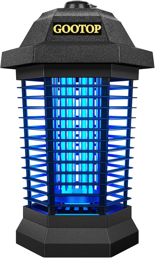 GOOTOP Bug Zapper Outdoor, Mosquito Zapper, 3 Prong Plug in Electric Fly Zapper, Mosquito Killer, Fly Traps, Flying Insects Zapper Indoor Outdoor 90-130V, 4200V, ABS Plastic Outer (Black)