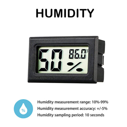 Mini Thermometer Hygrometer, 6 Packs Small Digital Electronic Temperature Humidity Meters Gauge Indoor LCD Display Fahrenheit for Greenhouse, Garden, Fridge, Mason Jar