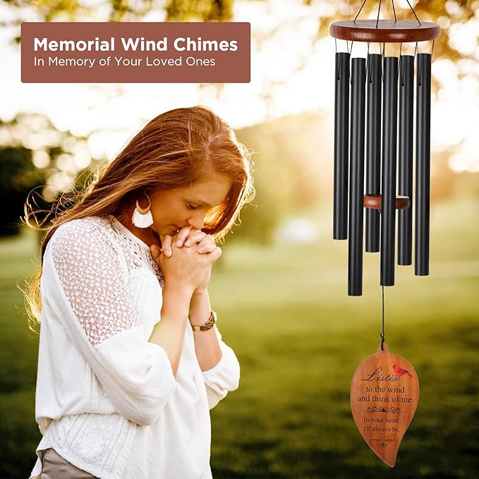 Sympathy Wind Chimes for Outside Deep Tone Windchimes Outdoors Memorial Wind Chimes for Loss of Loved One Mother Father Husband Wife Bereavement Memorial Gifts Sympathy Wind Chime Outdoor Patio Decor