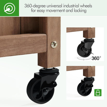 Yaheetech 72" H Garden Planter with Trellis for Vine Climbing Horticultural Plants, Outdoor Raised Box with Drainage Holes, Raised Garden Bed for Flowers, Dark Brown, 2pcs