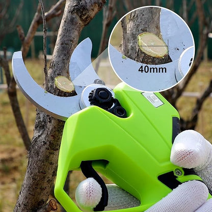YOUGFIN Electric Pruning Shears 40mm (1.6 inch), Cordless Pruner Heavy Duty with LCD Display, 20V Power Scissors Brushless for Gardening, Battery Pruning Shears with SK5 Blades (2 * 2.0Ah)