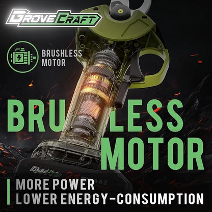 20V 2-in-1 Brushless Pole Pruning Shear with 2 Battery, Battery Powered Cordless Electric Pruning with Lubricant, 1-Inch Cutting Diameter Tree Pruner(Fast Charger Included)