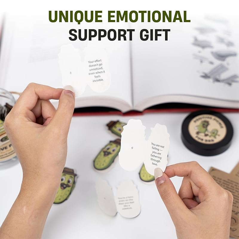 60 Positive Pickle Cards Jar, Affirmation Cards For Dad, Father's Day Gifts For Dad, Birthday Gifts For Dad From Daughter, Son - New Dad Gift, Bonus Dad Difts, Funny Dad Difts (For Dad)