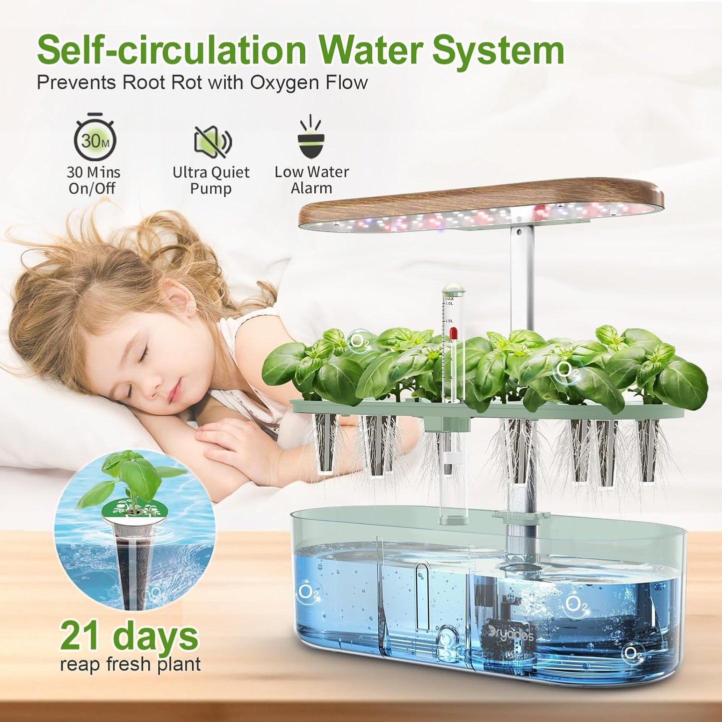 Hydroponics Growing System Indoor Garden: 12 Pods Herb Garden Kit Indoor with LED Grow Light Plant Germination Kit Aeroponic Healthy Fresh Herbs Vegetables Hydroponic Planter for Home Kitchen Office