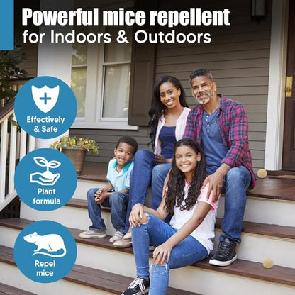 Rodent Repellent Indoor,Mouse Repellent,Mice Repellent Indoor,Rodent Away Repellant,Rat Repellent,Keeps Mice Away,Peppermint Oil Repel Mice from Nesting,Covers 50 sq. ft, Effective for 60-90 Days-8P
