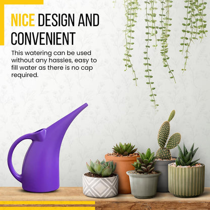 KP KOOL PRODUCTS Water Can 1/2 Gallon - Small Watering Can for Indoor Plants - Outdoor Water Can - Purple Plant Waterer - Plastic Watering Can for Garden