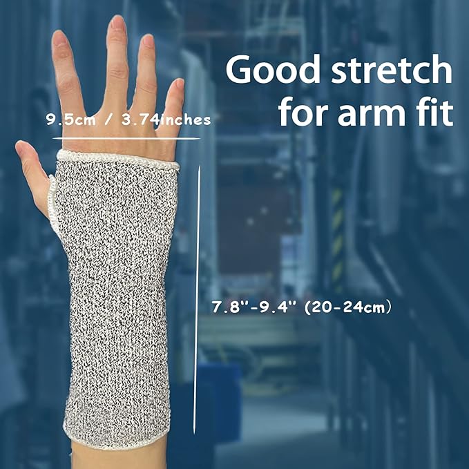 MIG4U Cut Resistant Sleeves 2 Pairs, Forearm Protection Level 5 Protective Guards with Hole for Working, Gardening, Mechanic