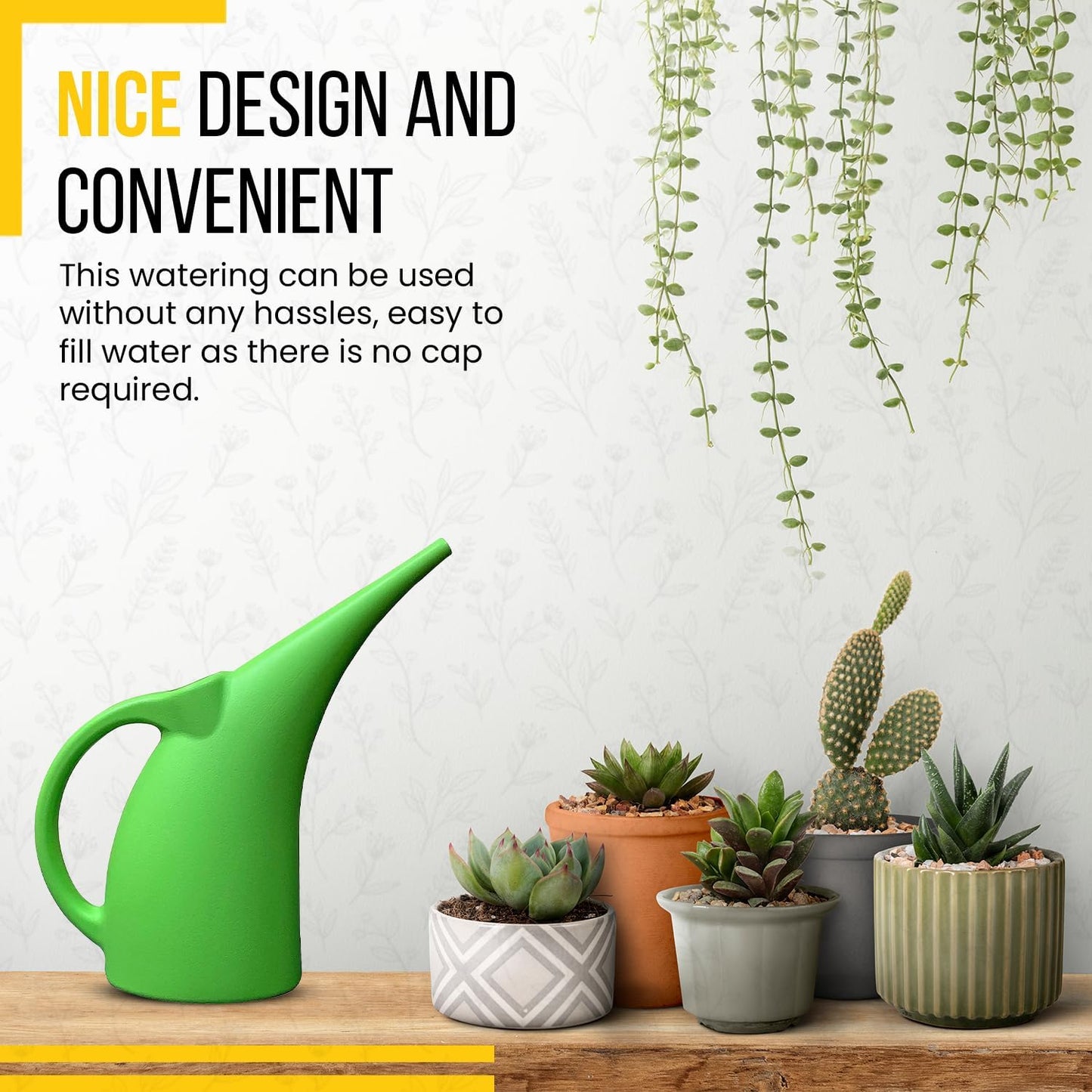 KP KOOL PRODUCTS 1/2 Gallon Green Watering Can – Small Plastic Plant Waterer for Indoor & Outdoor Use – Lightweight Garden Tool with Easy Pour Spout – Ideal for Flowers, Herbs & Lawns – 1 Pack