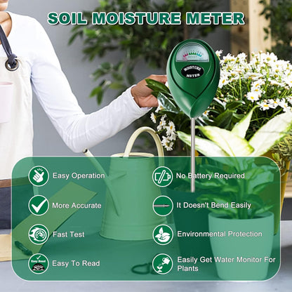 SZHLUX Moisture Meter Water Monitor Soil Hygrometer Sensor Care, Lawn, Farm, Indoor & Outdoor. (Plant Gifts for Gardeners), 10.23inch, Green