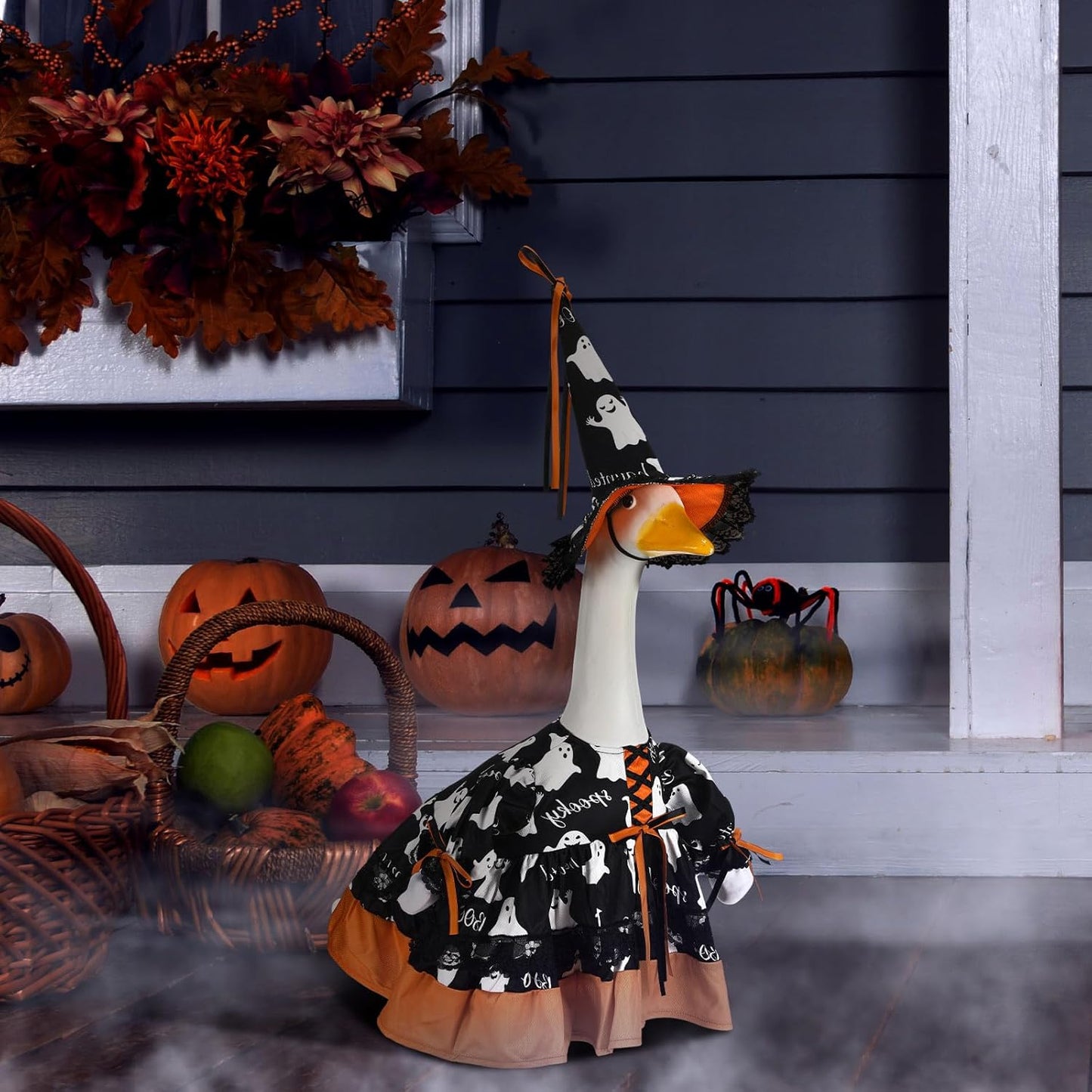 Suzile Halloween Goose Outfit Clothes for 23 Inch High Cement or Plastic Geese Ghost Lawn Porch Goose Clothes Halloween Costume