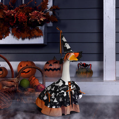 Suzile Halloween Goose Outfit Clothes for 23 Inch High Cement or Plastic Geese Ghost Lawn Porch Goose Clothes Halloween Costume