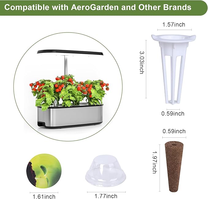 79 PCS Hydroponic Indoor Seed Pods, Growing System Kit for Aerogarden & Other Brands - Seed Starter, Growing Herb Pods Kit with 24 Grow Sponges, 12 Baskets, 12 Domes, 30 Labels & 1 Tweezer