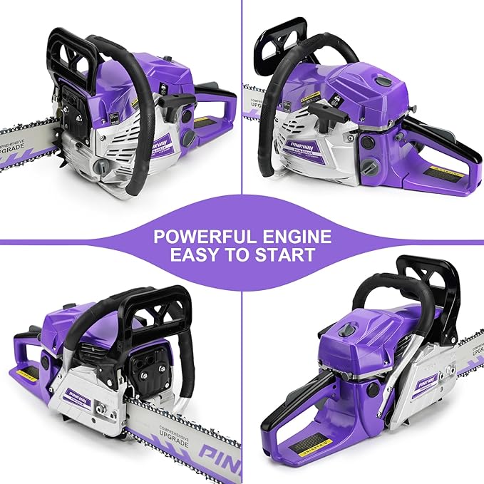 2-cycle 63CC Chainsaw Saw Gas Powered 20" Chain Saws Cordless Petrol Saw Handheld Chainsaw for Cutting Wood Trees Branches (63ACK)