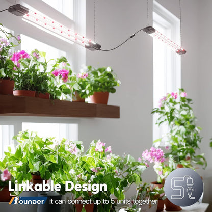 BBOUNDER 2ft LED Grow Light, Sunlike Full Spectrum Integrated Plant Light for Hydroponic Indoor Seedling Veg and Flower, Plug in Plant Light with On/Off Switch