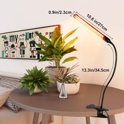 2Pack 9 Watt Clip Grow Lights for Indoor Plants with Timer, Mini Pot Plant Grow Light, Full Spectrum Small Bonsai Grow Light, Bright Enough Plant Growing Lamps