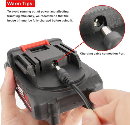 Hedge Trimmer Cordless, TOOVEM 2 in 1 Handheld Cordless Grass Shear with 2 Pcs Rechargeable Batterys and Charger, 24V Electric Weed Grass Cutter Shrubbery Trimmer for Garden, Lawn (Green)