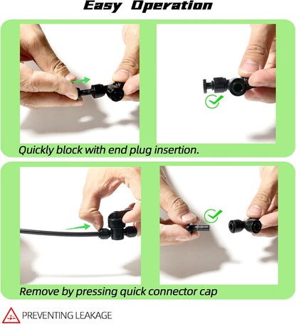 30 Pack 1/4" End Plugs for Quick Connect 1/4" Drip Irrigation Tee Connectors, Leak-Free End Closure Parts End Cap Fittings for Quick Connect Drip Irrigation System