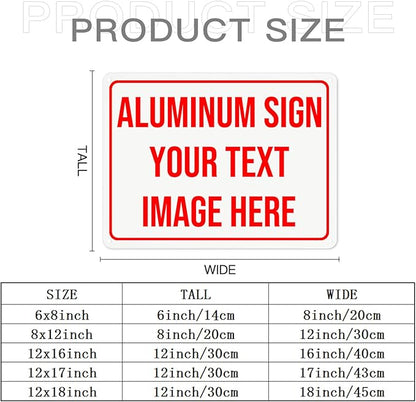 Generic Bulk Custom Aluminum Sign, Customized Personalized Metal Signs Add Text Logo Image For Garden Office Business Farm Home Bar Indoor Outdoor 8"x12", White