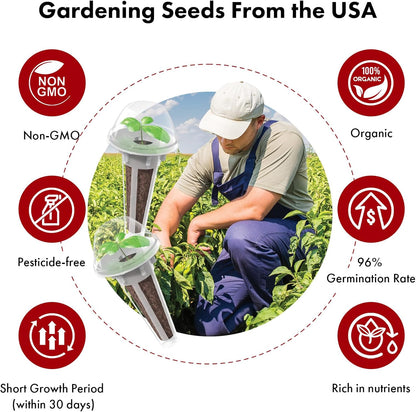 LYKOCLEAN Strawberry Seed Pods for AeroGarden, Ahopegarden, iDOO Hydroponics Growing System, 350 Seeds+ Including Red Cherry Tomato Golden Cherry Tomato, White Strawberry, Red Strawberry (12-Pods)