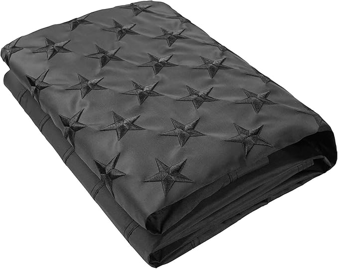 Black American Flag 6x10 ft: Heavy Duty US Flag Made from Nylon - Embroidered Stars - Sewn Stripes - UV Protection Perfect for Outdoors! (Not Include Pole)