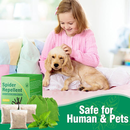 Spider Repellent for Indoor, 15 PCS Natural Spider Deterrent Pouches Peppermint Oil Spiders Roach Ant Away, Pest Control Spider Repellant Solution for House Garage Patio Attic, Family & Pet Safe