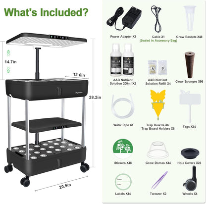 Hydroponics Growing System Indoor Garden - DRYADES 44 Pods Herbs Garden Kit Indoor with LED Grow Light Grow Anything Plants Germination Kit (No Seeds) Harvest Vegetable Lettuce for Home Kitchen